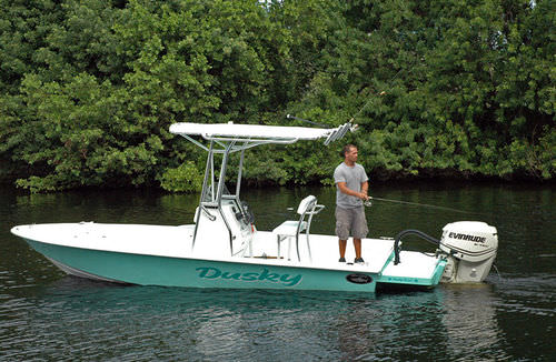 Bay boat fueraborda - 218 RL - Dusky Marine - con consola central / de pesca deportiva