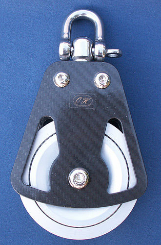 Polea simple - OH MARINE EQUIPMENT - con giratorio / con rodamiento de bolas / para velero