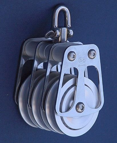 Polea triple - 711319 - OH MARINE EQUIPMENT - con giratorio / con rodamiento de bolas / Ø máx. cabo: 30 mm