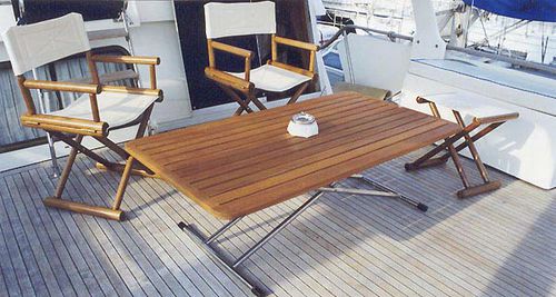 Mesa para barco - Rocapina - CASAMARE - para yate / ajustable / plegable