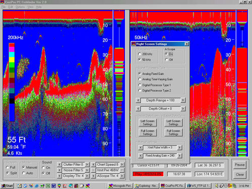 Sonda de pesca para barco - PCFF 80 - Cruzpro - de color / digital