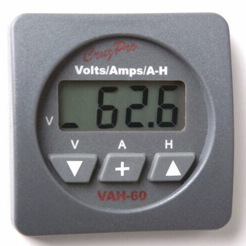 Indicador para barco - VAH60H - Cruzpro - amperímetro / digital / para batería