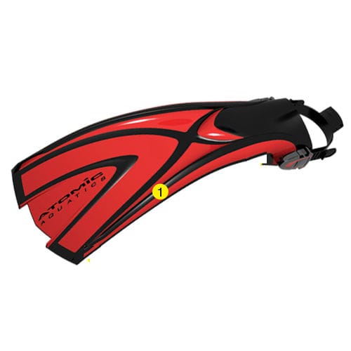 Aleta de buceo - X1 Blade - Atomic Aquatics - de caucho / regulables
