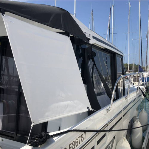 Toldo para velero - NVequipment - para caseta del timón / con estructura de acero inoxidable / blanco