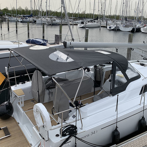 Bimini top para barco - Handrail  - NVequipment - para velero / para caseta del timón / con estructura de acero inoxidable