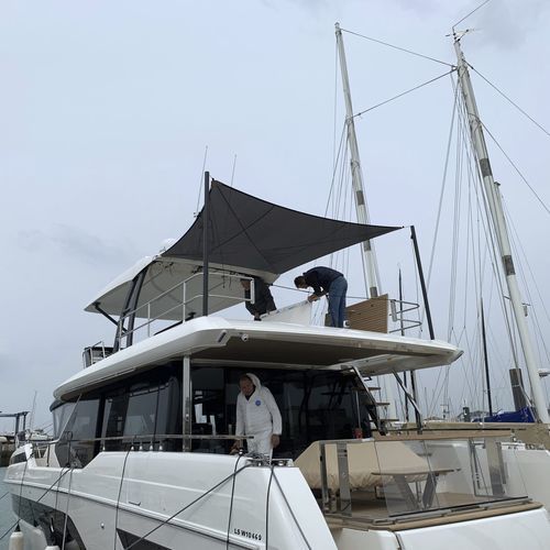 Toldo tensado para barco de motor - front-rear - NVequipment