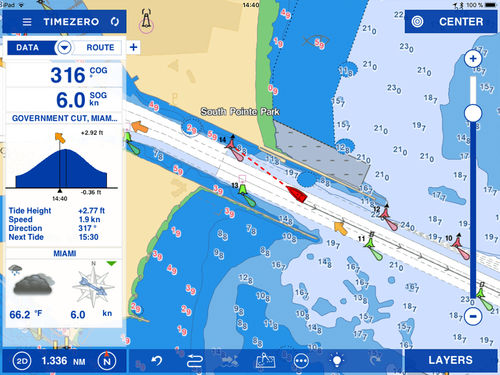 Software de navegación - TZ iBoat - MaxSea International - de previsión del tiempo / para barco / para velero