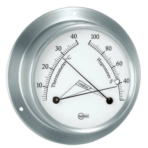 Termómetro analógico - 983RF - Barigo - higrómetro / comfortmeter / de acero inoxidable
