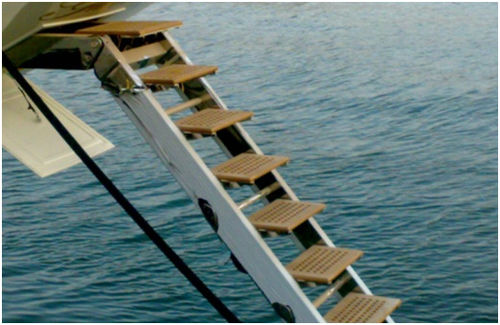 Escalera para barco - Ezb-3100-30	 - Ezberci Marine - abatible / de embarque / para plataforma