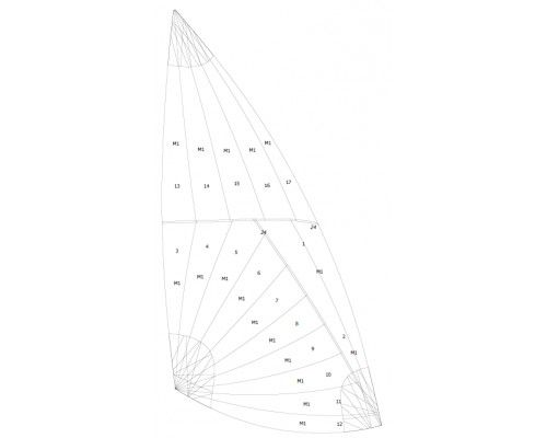 Spinnaker asimétrico - 2201 - NENUPHAR - para vela ligera / corte triradiale / DART 16