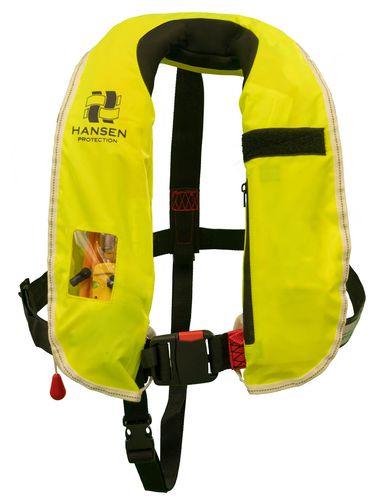 Chaleco salvavidas inflable automático - SeaLion Fluorescent Yellow ISO - Hansen Protection AS - 150 N / unisex / con arnés de seguridad
