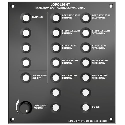 Panel de mando y control para barco - 500-110-14 - Lopolight - para buque / con alarma