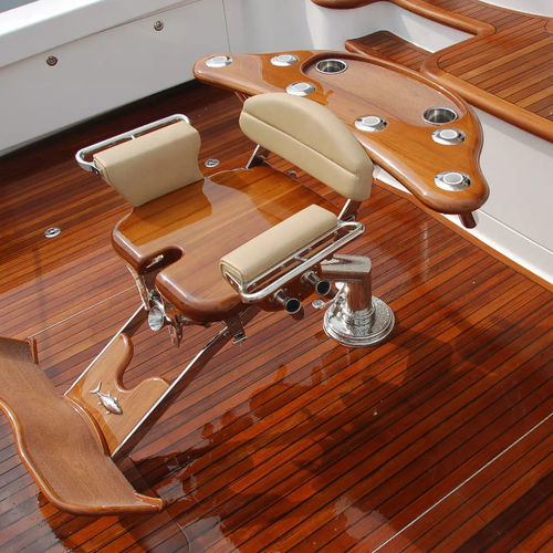 Silla de combate para barco - ELITE TUNA - Pompanette - ajustable / beis / azul