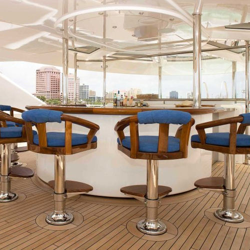 Taburete de bar para yate - T7023T-BACK4 - Pompanette - de acero inoxidable / de aluminio anodizado / base redonda