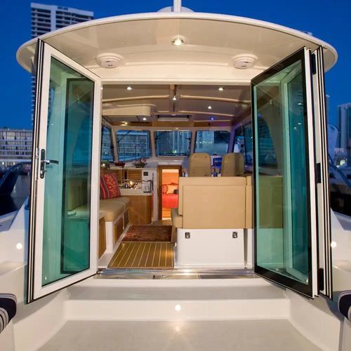 Puerta marina - 1600-M Series - Pompanette - para yate / con bisagra lateral / basculante