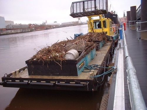 Barco profesional gabarra de recuperación de residuos - TWIN SKIPPER BARGE - Water Witch Workboats