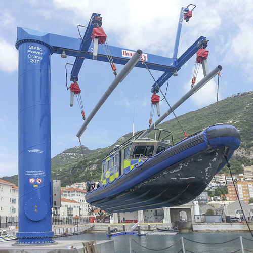 Grúa para astillero naval - SPC 20-4E - ROODBERG - para puerto deportivo / pescante / manejo de embarcaciones