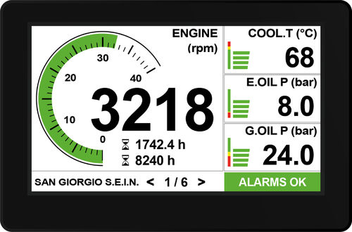 Panel de mando y control para barco - 4,3" MINI - San Giorgio S.E.I.N srl - para motor / táctil