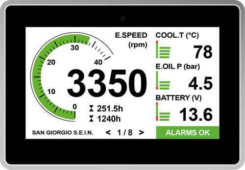 Panel de mando y control para barco - 5" COMPACT - San Giorgio S.E.I.N srl - para yate / para motor / táctil