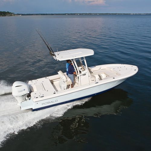 Bay boat fueraborda - 246 CAYMAN - Robalo - con consola central / de pesca deportiva / 9 personas máx.