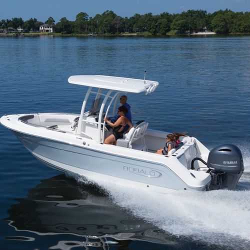 Barco open fueraborda - R222EX  - Robalo - con consola central / de pesca deportiva / 10 personas máx.