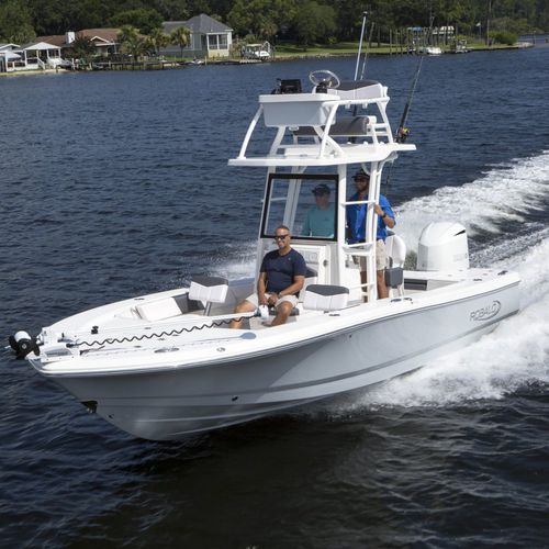 Bay boat fueraborda - 246 CAYMAN SD - Robalo - con consola central / con fly / de pesca deportiva