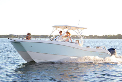 Barco open catamarán - 255DC - World Cat - fueraborda / con doble consola / de pesca deportiva