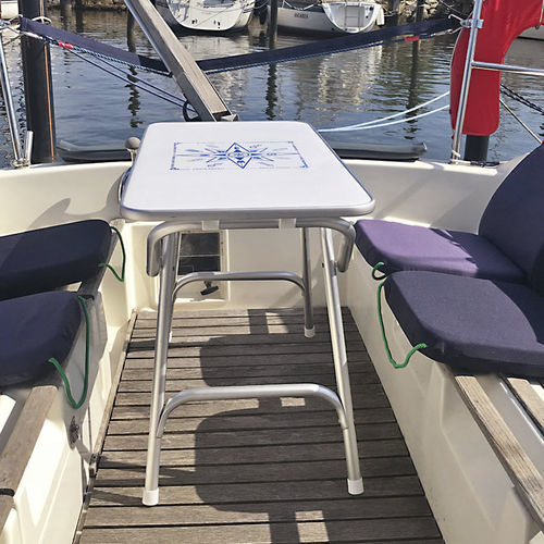 Mesa de cockpit plegable - M400 - Forma Marine Furniture, LLC. - de melamina / de aluminio / blanca