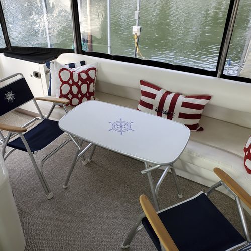 Mesa de cockpit plegable - M250H - Forma Marine Furniture, LLC. - de melamina / de aluminio / blanca