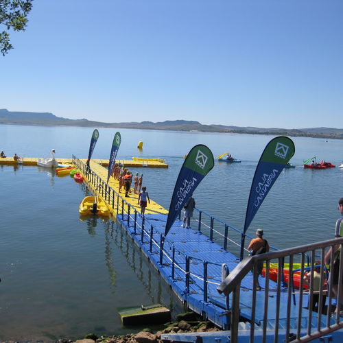 Pantalán flotante - AVENTURAS AQUATICAS - LA NORIA - de desembarque / para puerto deportivo / para centro de ocio