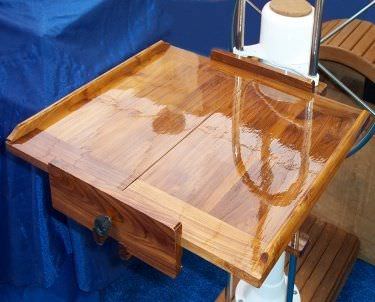 Mesa de cockpit plegable - Hingeless Leaf - TeakFlex - de teca