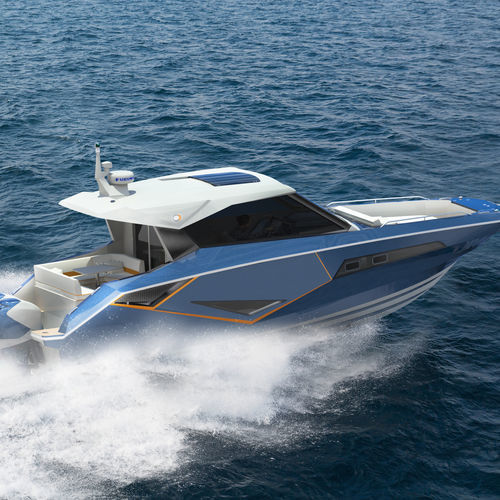 Barco cabinado fueraborda - 36 MATRIX - Moonday Yachts - bimotor / con hard-top / con camarote