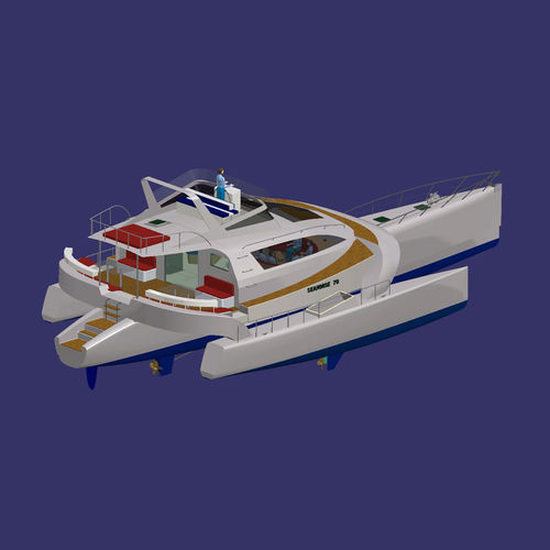 Yate a motor trimarán de motor - SEAHORSE 70' POWER - Tournier Marine - de crucero / con fly / con 3 camarotes