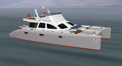 Yate a motor catamarán - CAT POWER 56' - Tournier Marine - de crucero / con fly / con 3 camarotes