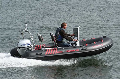 Embarcación neumática fueraborda - VOYAGER LITE SR390 - Excel Inflatables - semirrígida / con consola central / con consola jockey