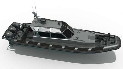 Barco profesional barco de vigilancia - MRC1150 - Madera Ribs - fueraborda / embarcación neumática semirrígida