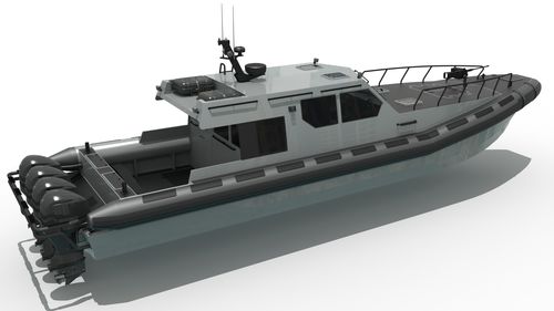 Barco profesional barco de vigilancia - MRC1500 - Madera Ribs - fueraborda / embarcación neumática semirrígida