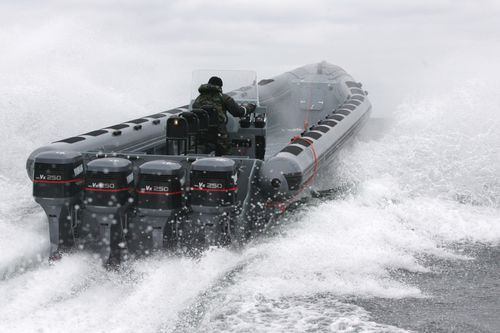 Barco profesional barco utilitario - MRC1250 - Madera Ribs - fueraborda / embarcación neumática semirrígida