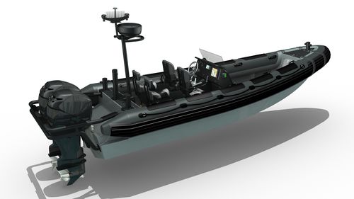 Barco profesional barco de vigilancia - MR-800 - Madera Ribs - fueraborda / embarcación neumática semirrígida