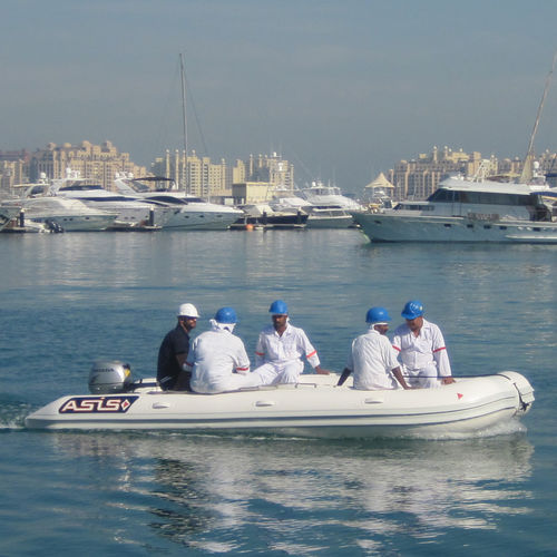 Embarcación neumática fueraborda - 6 M - ASIS BOATS - plegable / open / de salvamento