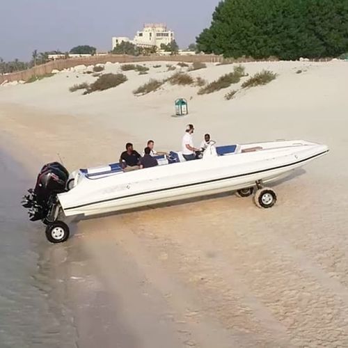 Embarcación neumática anfibia - 9.5 M Beachlander - ASIS BOATS - fueraborda / bimotor / semirrígida