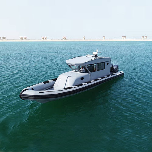 Embarcación neumática fueraborda - 12 M - ASIS BOATS - trimotor / RHIB / con cockpit cerrado