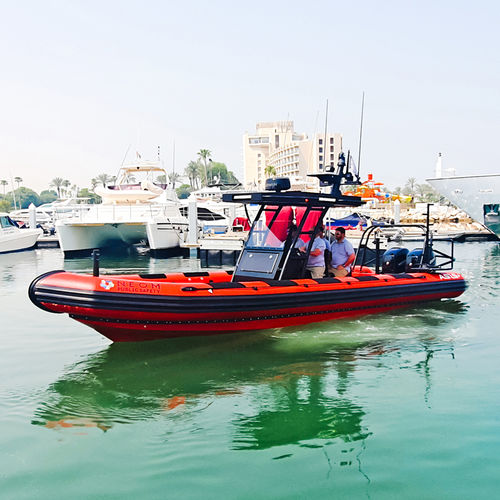 Embarcación neumática fueraborda - 9.5 M - ASIS BOATS - RHIB / de salvamento / de fibra de vidrio
