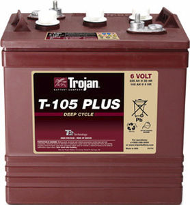 Batería marina - T-105 PLUS - Trojan Battery Company - 6V / plomo / de ciclo profundo