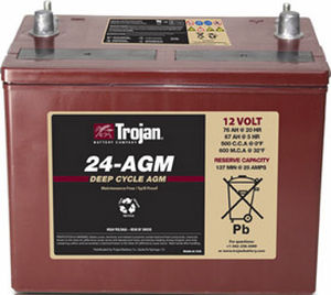 Batería marina - 24-AGM - Trojan Battery Company - 12 V / ácido-plomo / plomo