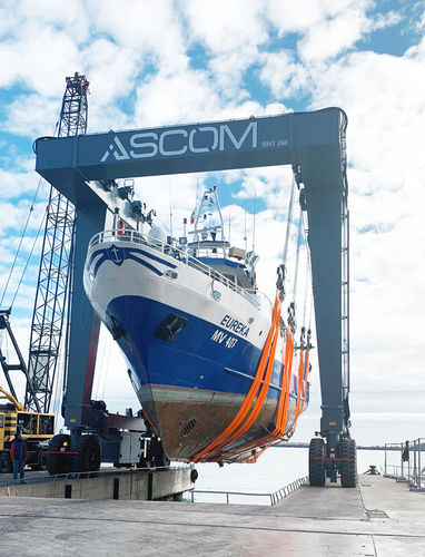 Travel lift controlado a distancia - BHT 250 - ASCOM - con dirección en todas las ruedas / para cargas pesadas / dirección Ackermann