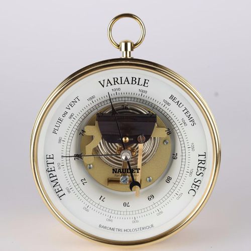Barómetro analógico - DIAL 12CM - NAUDET - de latón / blanco