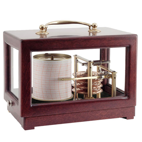 Barógrafo analógico - COMPACT MAHOGANY - NAUDET - de caoba