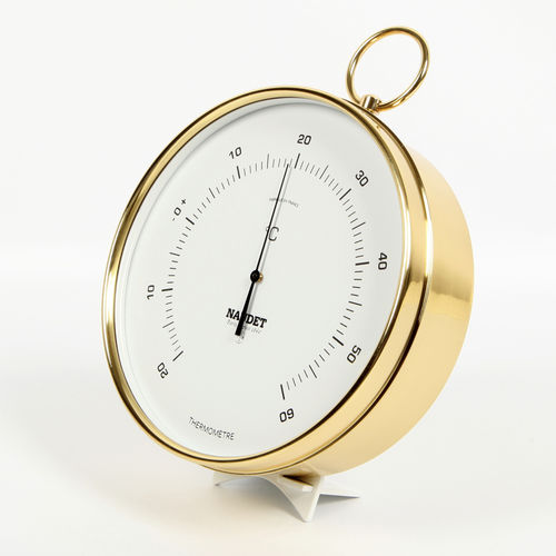 Termómetro analógico - DIAL 17CM - NAUDET - de latón pulido / °C / marino