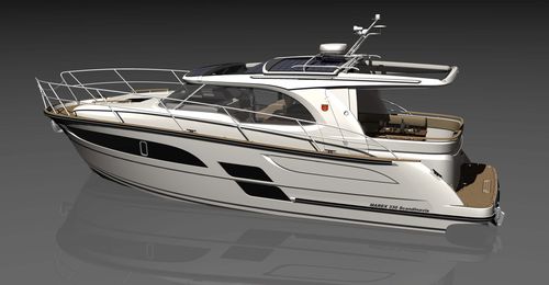 Barco cabinado intraborda - 330 SCANDINAVIA - Marex - bimotor / casco de planeo / con hard-top